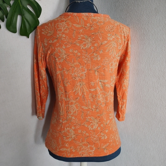 Columbia 3/4" length Sleeve Print. Shirt Top - Picture 7 of 7